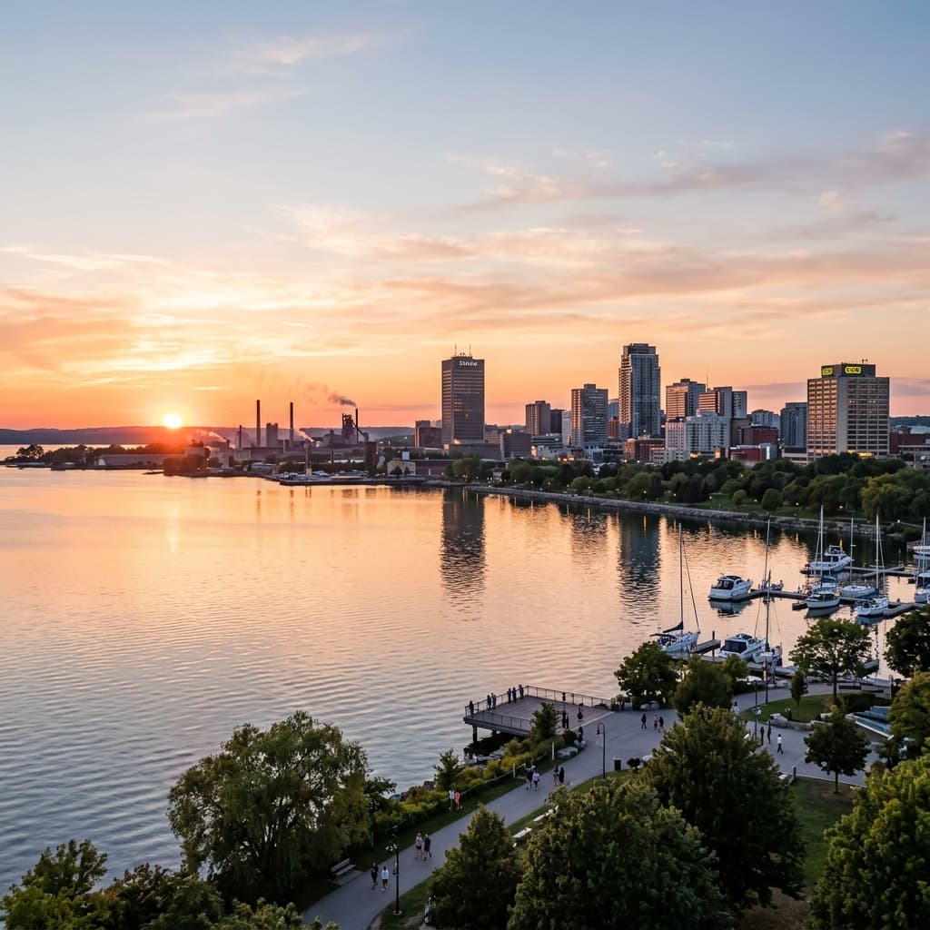 Hamilton bayfront skyline